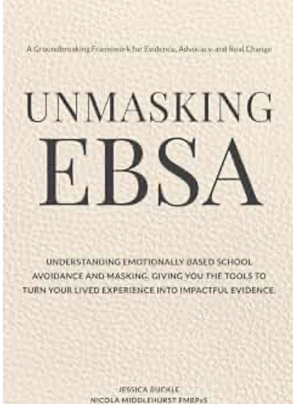 Unmasking EBSA book cover by Jessica Buckle and Nicola Middlehurst